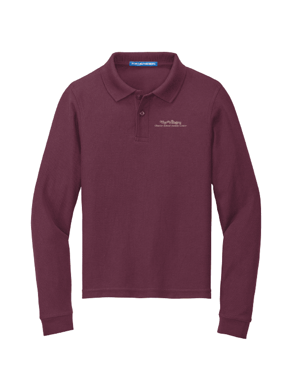 Youth Autism Center Soft Cotton Long Sleeve Polo - Image 2